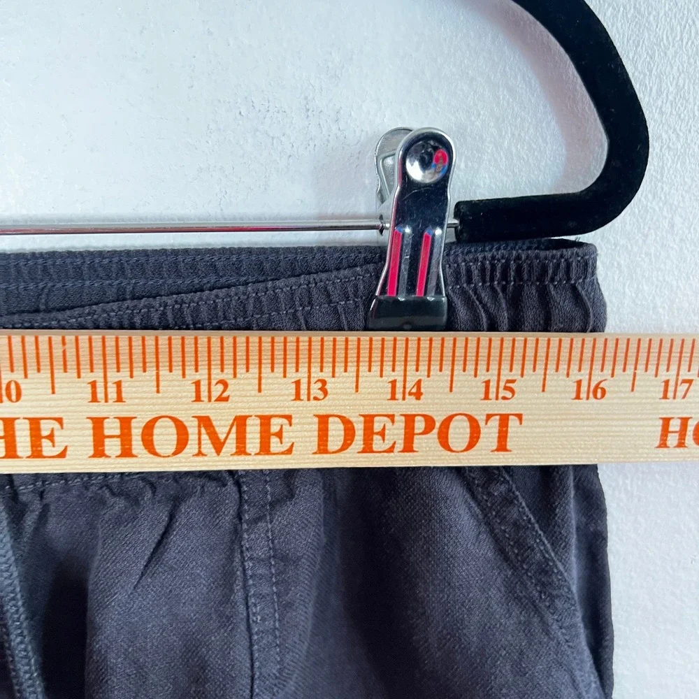 C&C California Wide Leg Pants Womens Large Gray Linen Blend Drawstring Pockets - Picture 5 of 7